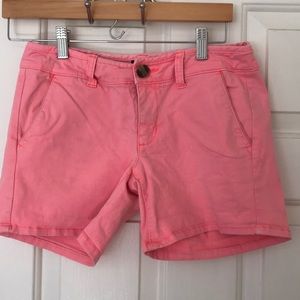 American Eagle khaki midi shorts - bright pink.